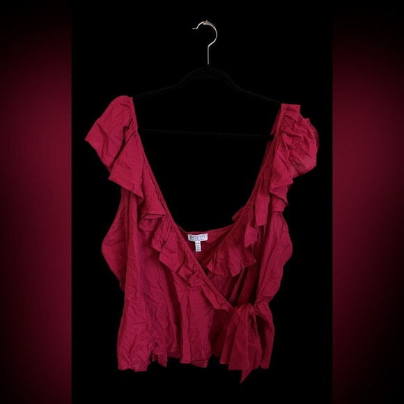 NWT Sofia Vigara Jeans Ruffle Wrap Top XXXL - Picture 1 of 6